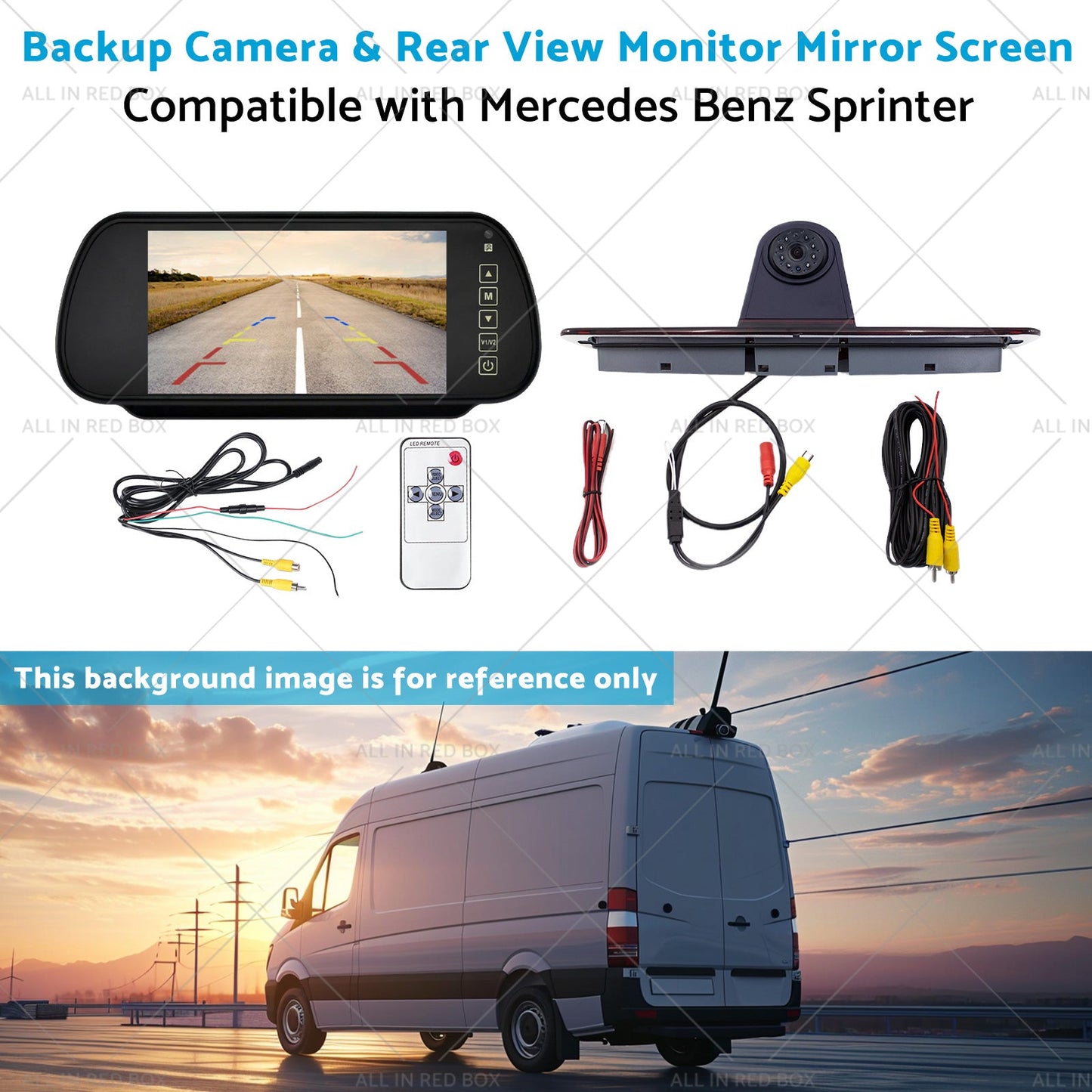 Brake Light Backup Camera W or 7''Monitor Suitable for 07-19 Sprinter or VW Crafter