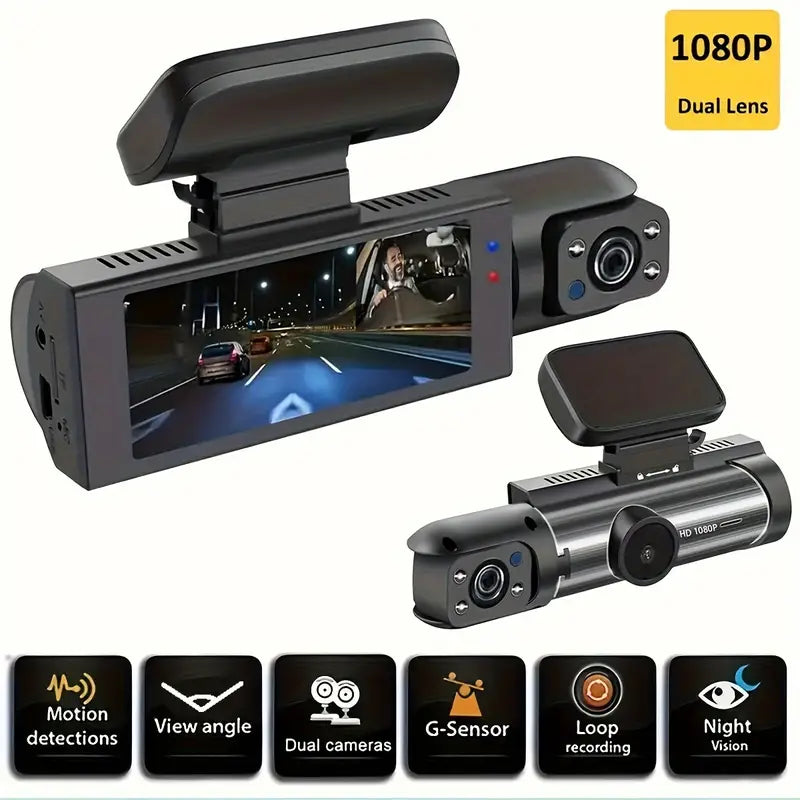 NNETM 1080P Dual Camera Dash Cam for Cars with 32GB Memory Card