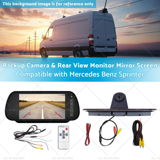 Brake Light Backup Camera W or  7''Monitor Suitable for 07-19 Sprinter or VW Crafter