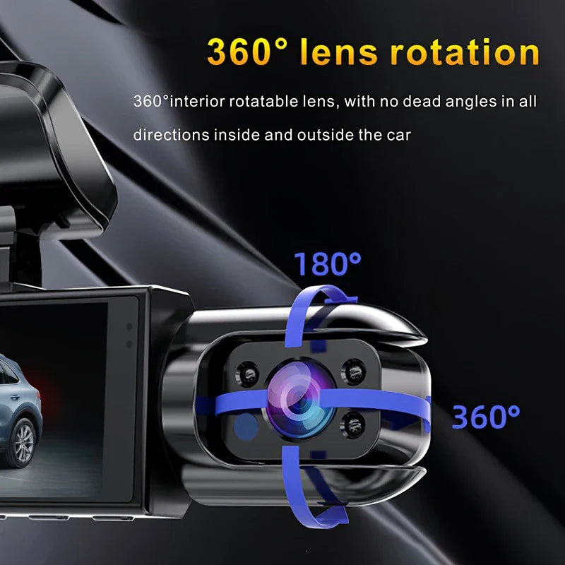 NNEOBA 1080P WiFi Dual Lens Dash Cam Front Rear Car DVR Black
